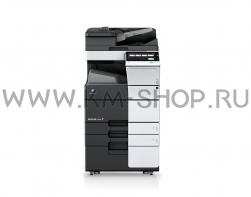 Konica Minolta bizhub C458 с выходным лотком и тумбой с лотками